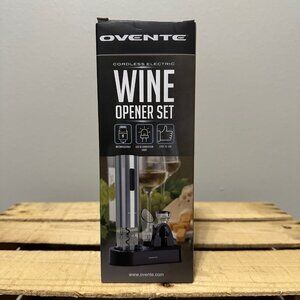 Ovente Cordless Electronic Wine Opener 5 piece Set, Rechargeable w/ Light  NWT